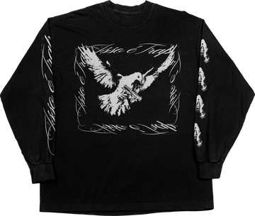 Camiseta Manga Longa Preta POMBA - BRANDÃO Merch Oficial