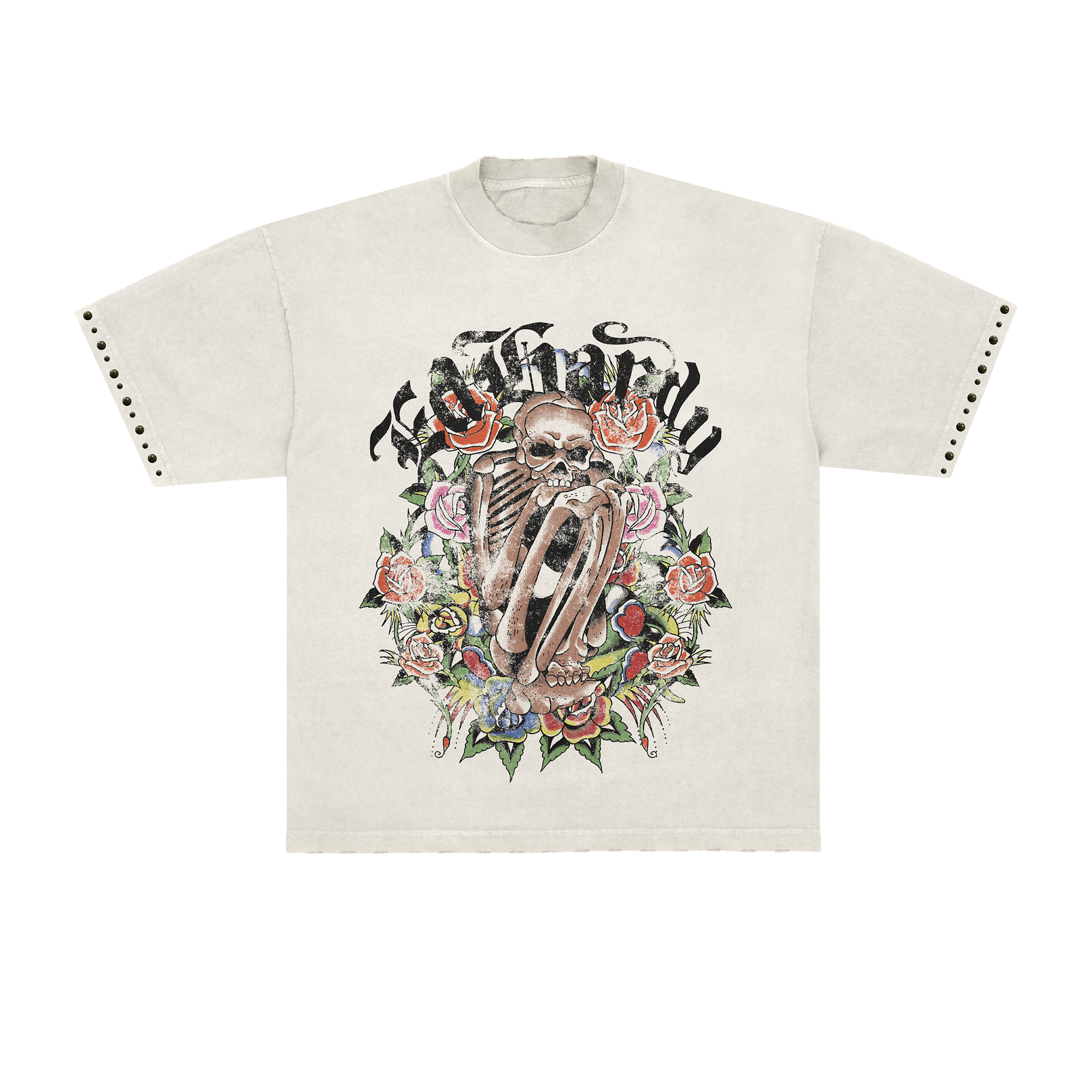 Ed Hardy x Matuê "Garden Of Bones" Camiseta Off White